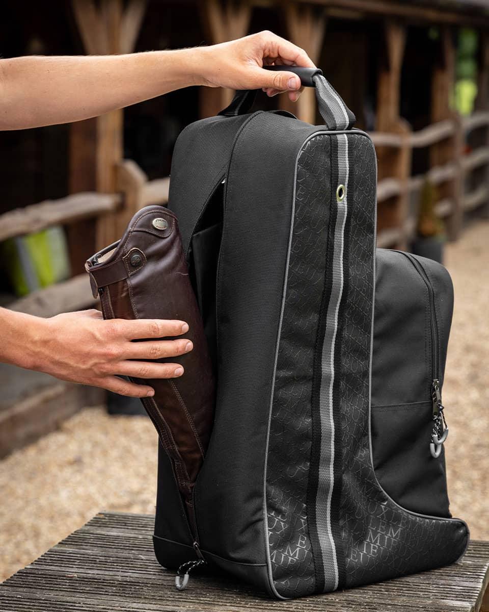 LeMieux Elite Pro Hat & Boot Bag Black - boot compartment