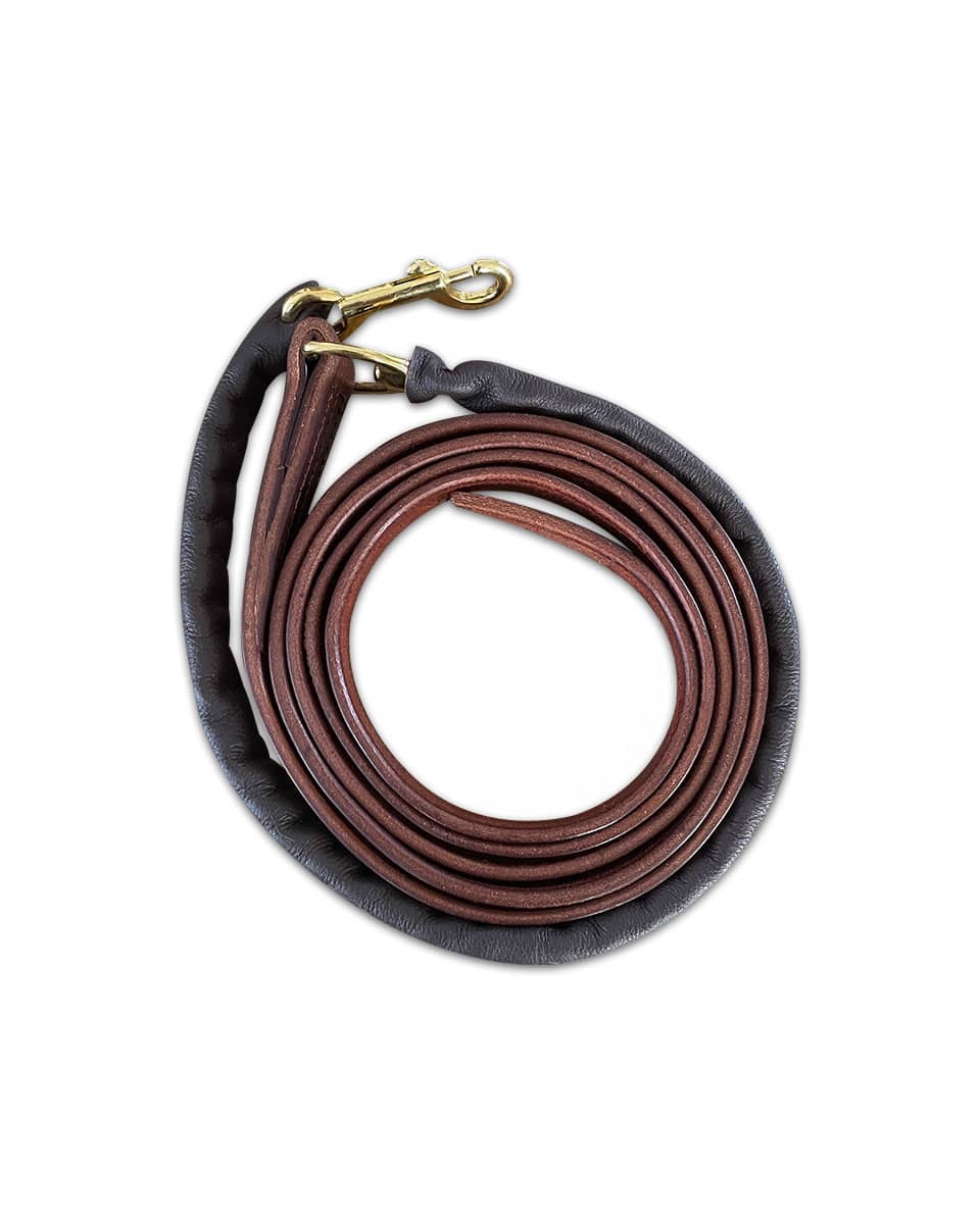 Horse Cents 7 foot Leather Lead Shank with Leather Covered Chain