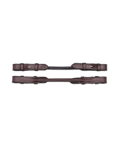 Jake Adams Equestrian Leather Pelham Roundings Bit Converters transform a Pelham bridle for single-rein use