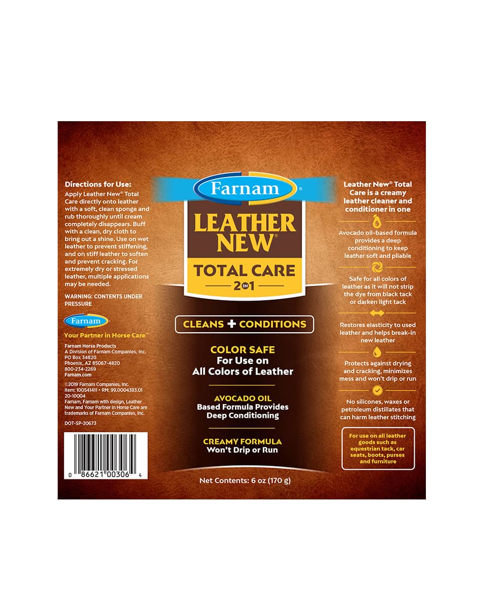 Leather New Total Care 2-in-1 leather cleaner from Farnam