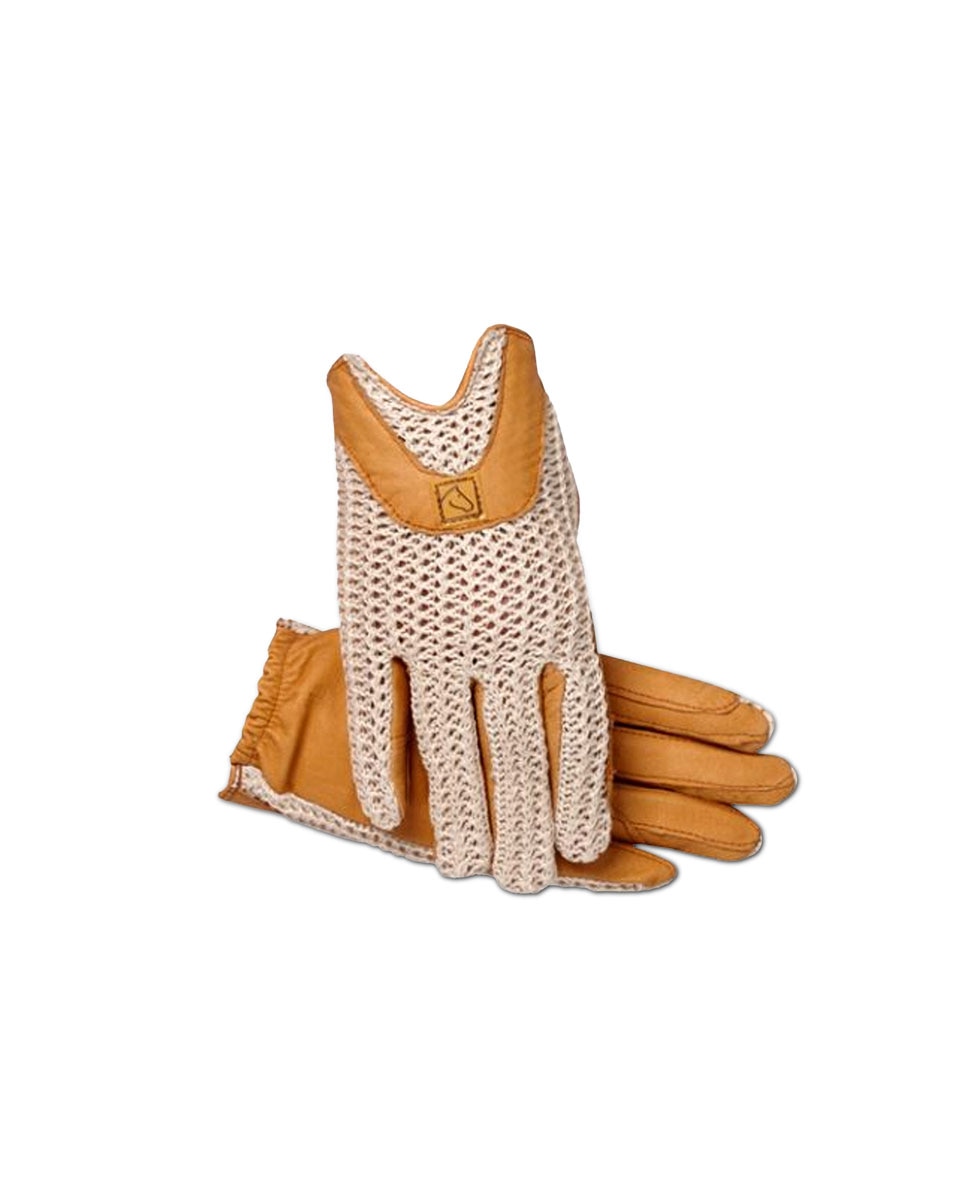 SSG Lycrochet Horseshoe Back Riding Gloves