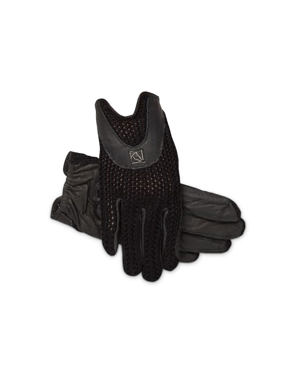 SSG Lycrochet Horseshoe Back Riding Gloves