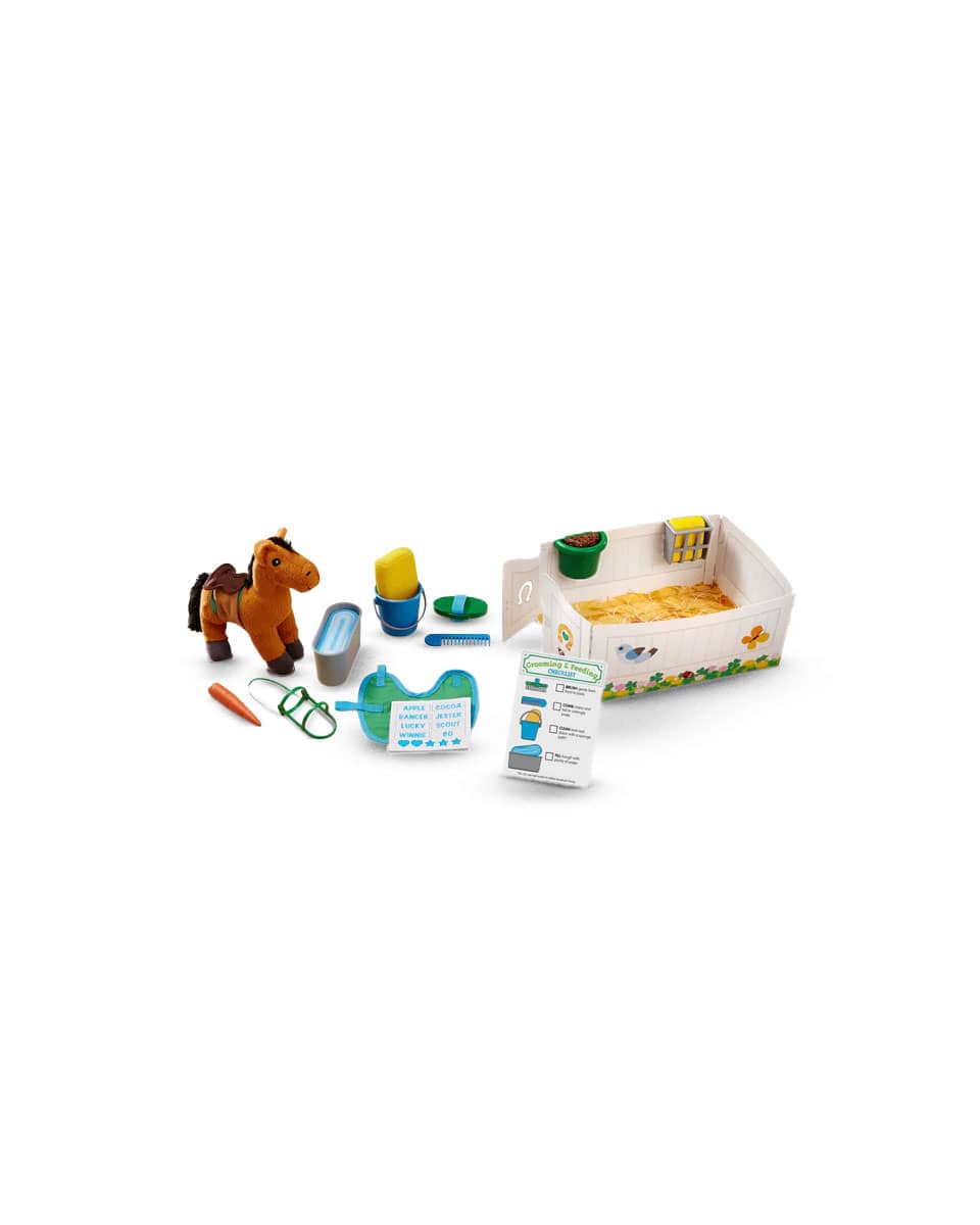 Melissa & Doug Feed & Groom Horse Care Play Set