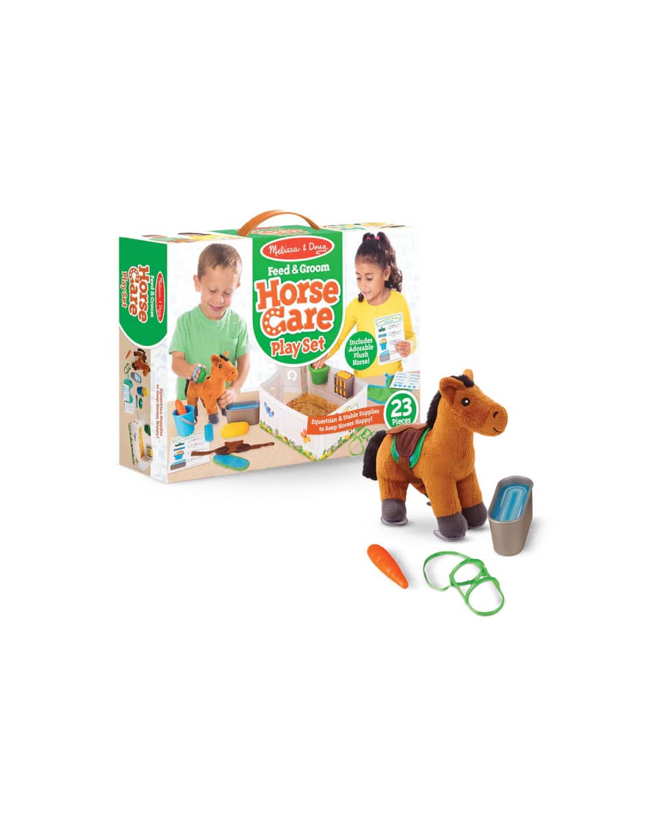 Feed & Groom Horse Care Play Set from Melissa & Doug