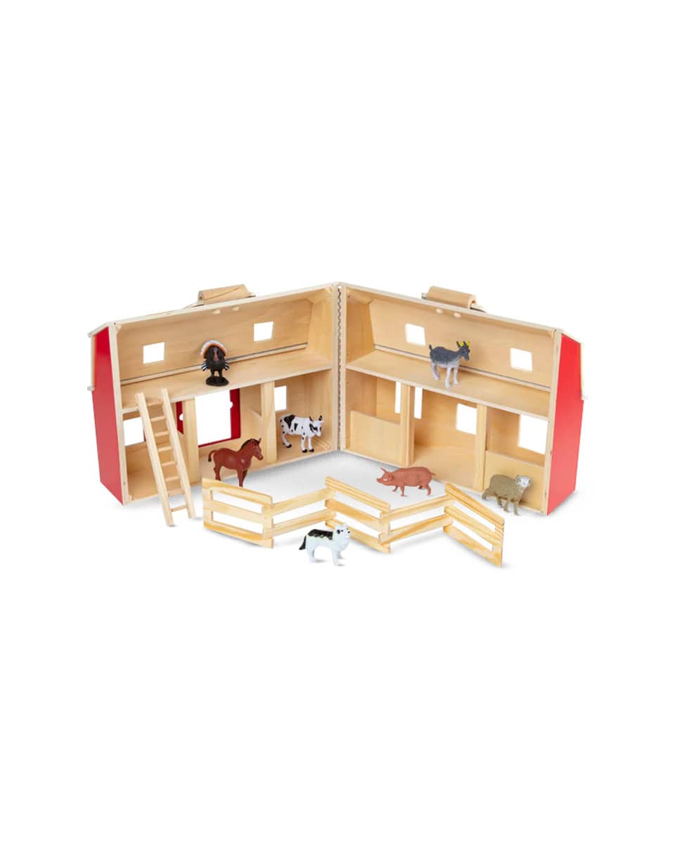 Melissa & Doug Playset Fold & Go Wooden Barn