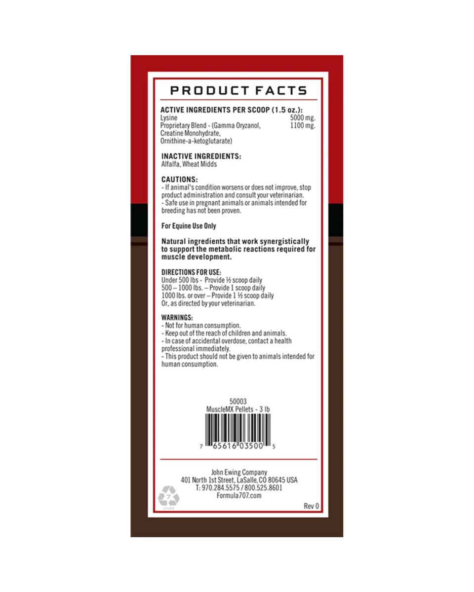 Formula 707 MuscleMx Label