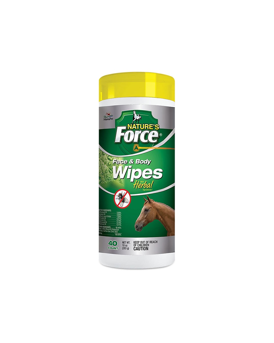 Nature's Force natural insect repellent Wipes for horses