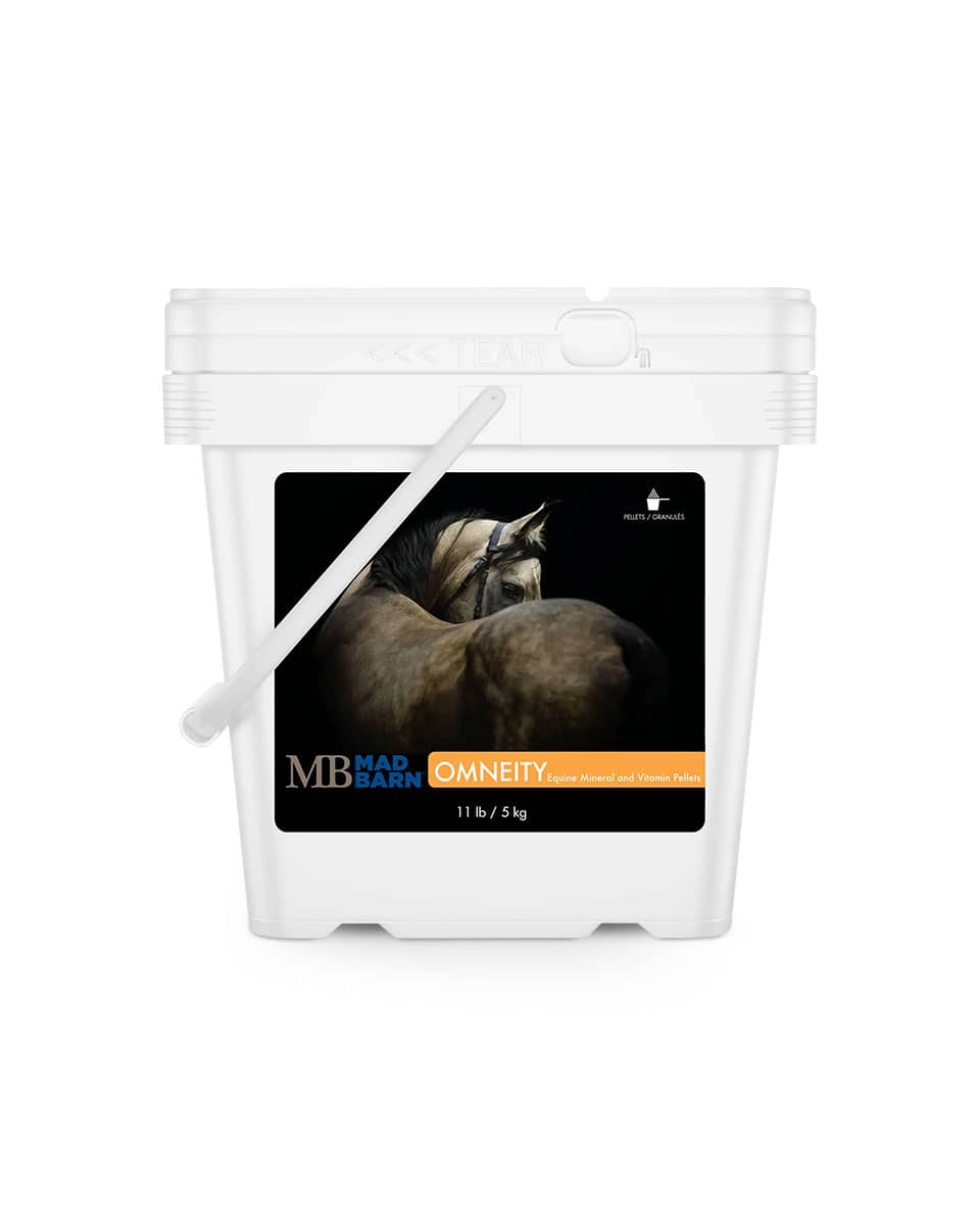 Mad Barn Omneity P pelleted equine vitamin and mineral supplement for stronger hooves and a shiny coat