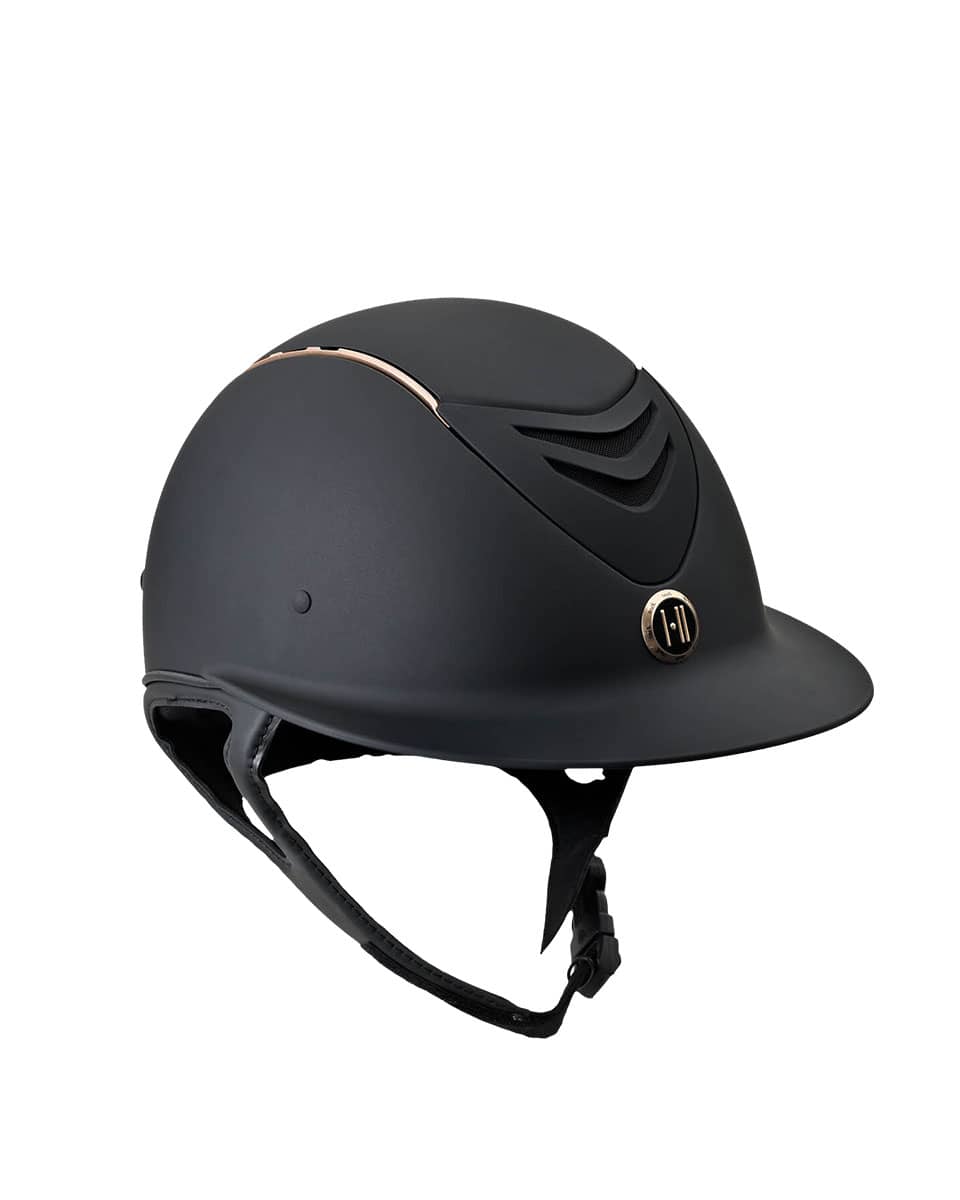 One K Avance Wide Brim Rose Gold Stripe Helmet