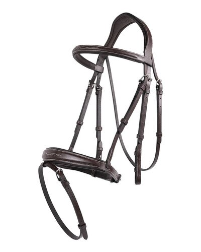Jake Adams Equestrian Padded Jumper Bridle with Removable Flash & Rubber Reins
