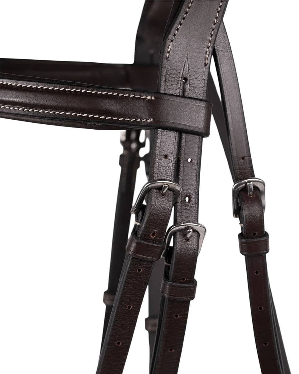 Padded Jumper Bridle with Removable Flash & Rubber Reins from Jake Adams Equestrian