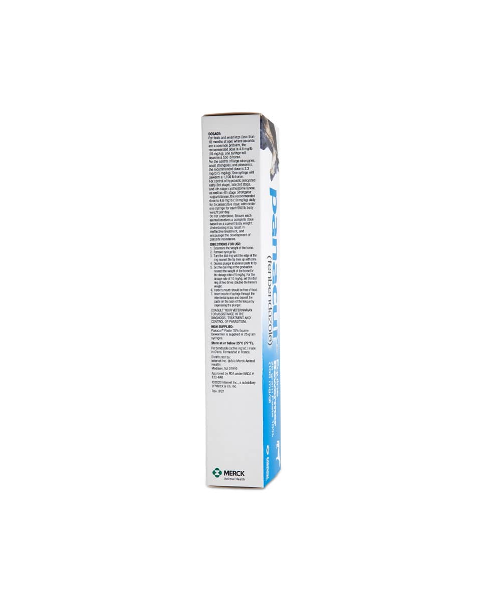 Panacur Paste Fenbendazole equine dewormer Dosage