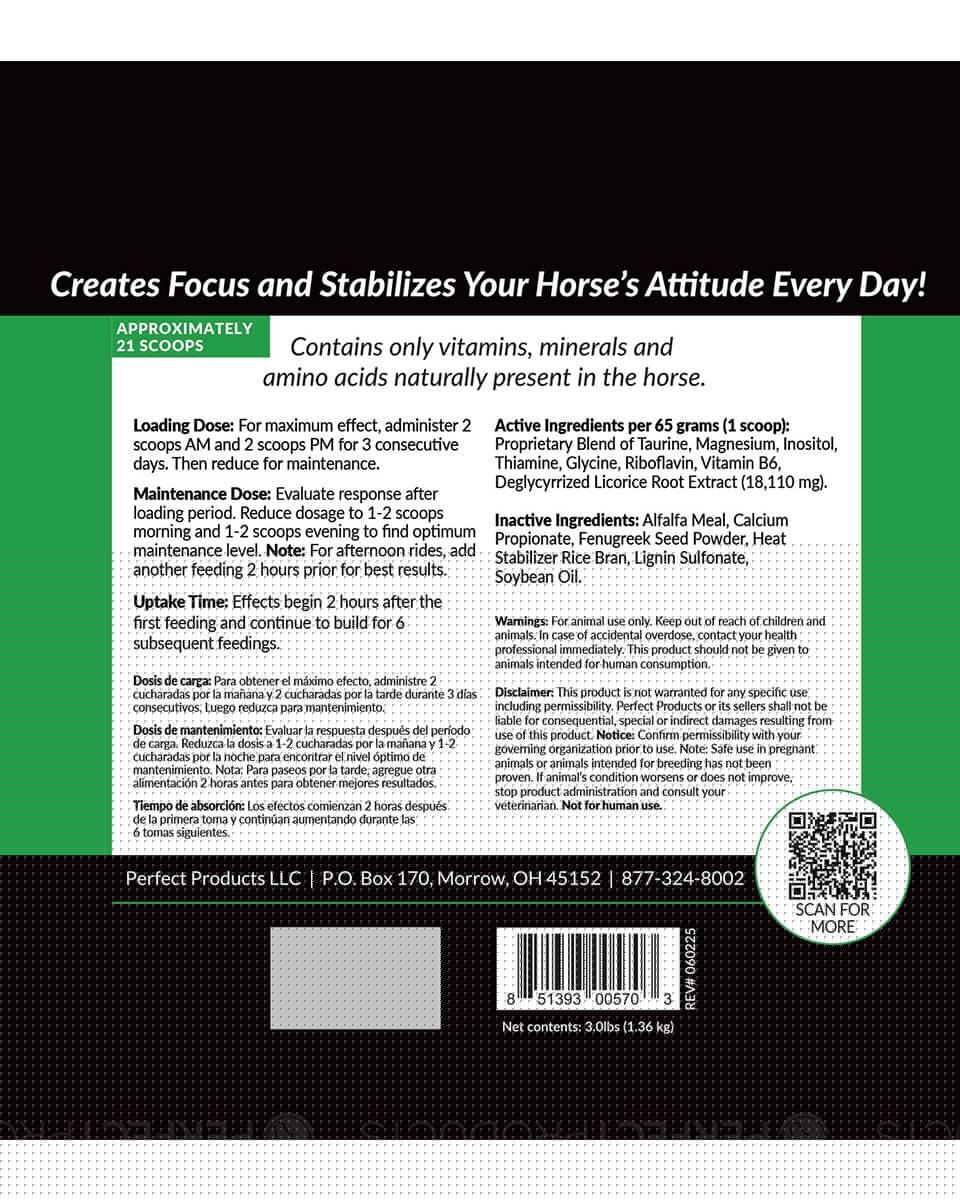 Perfect Prep EQ Training Day Pellets Label