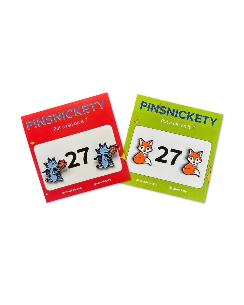 Pinsnickety Number Pins Dragon and Fox