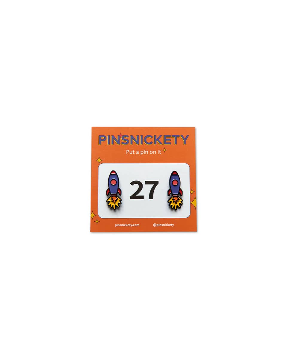 Pinsnickety Number Pins Rocket Ship - pair