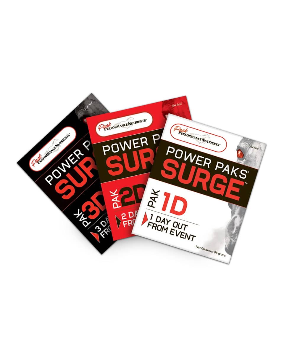 Peak Performance Power Paks Surge 3-day pre-event supplement
