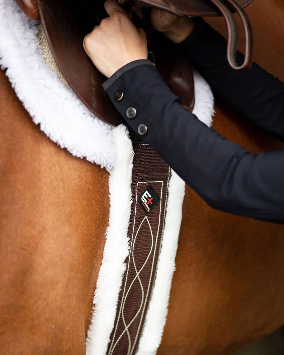 EHI Pro Series Performance Fleece Girth with a fancy stitch design