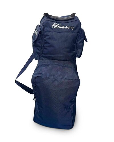 Bridleberry Blue Quilted Boot and Helmet Bag for Equestrians