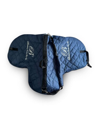 Bridleberry Blue Quilted Saddle Bag - waterproof with handles
