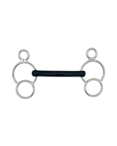 Hard Rubber Mullen Two Ring Bit by Jake Adams Equestrian