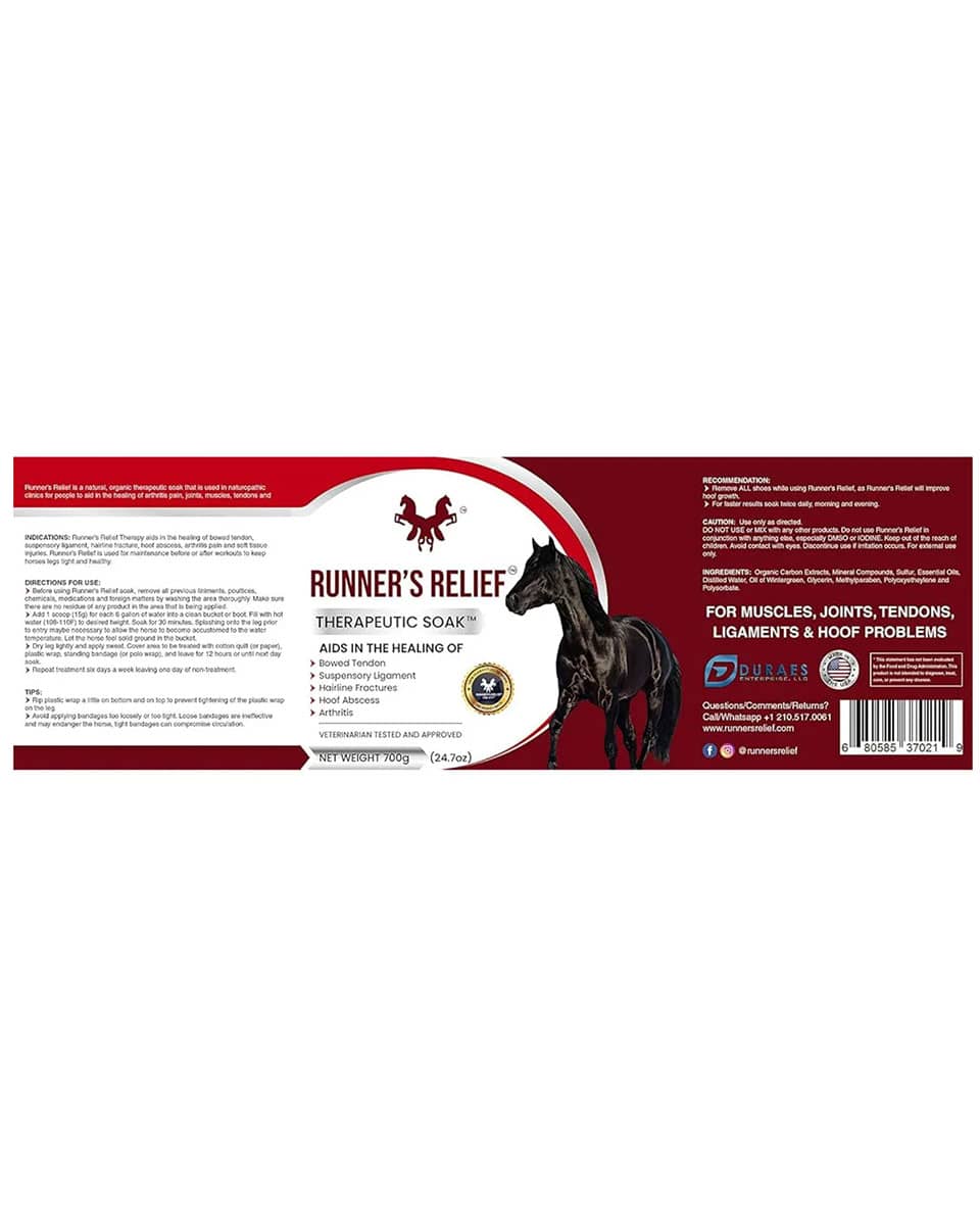 Runner's Relief Therapeutic Soak Label