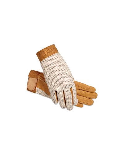 SSG Lycrochet Ultraflex Riding Gloves - Natural