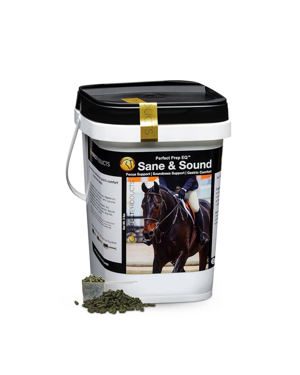 Perfect Prep EQ Sane and Sound supplement for horse calming and soundness support