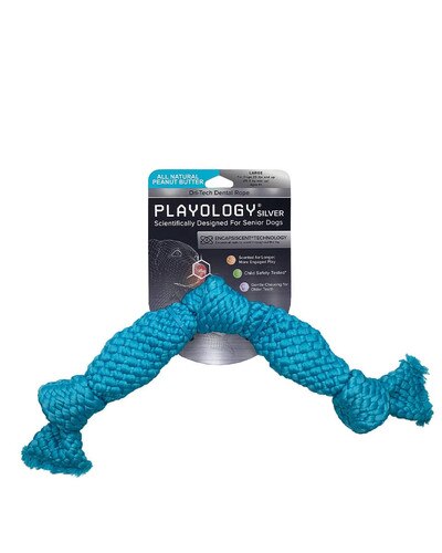 Playology Silver Dri-Tech Dental Rope dog toy