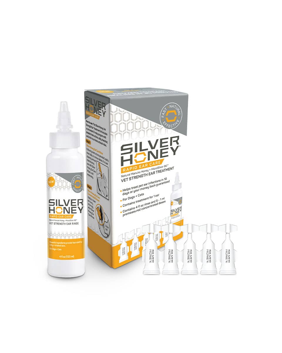 Silver Honey Rapid Ear Care Vet Strength Ear Treatment Kit for dogs, cats, and other animals