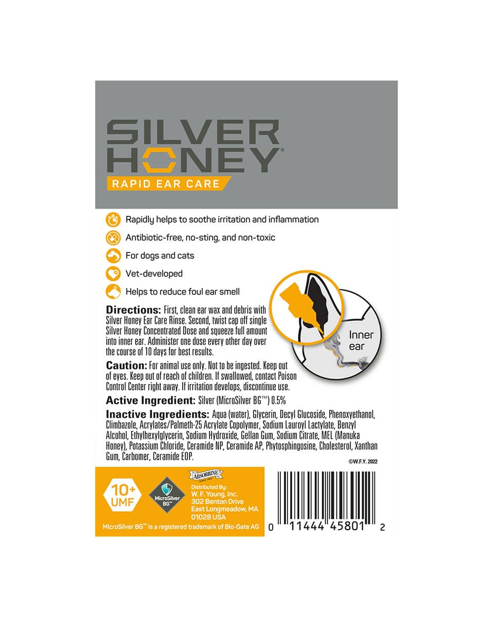 Silver Honey Rapid Ear Care Vet Strength Ear Treatment Kit for dogs, cats, and other animals