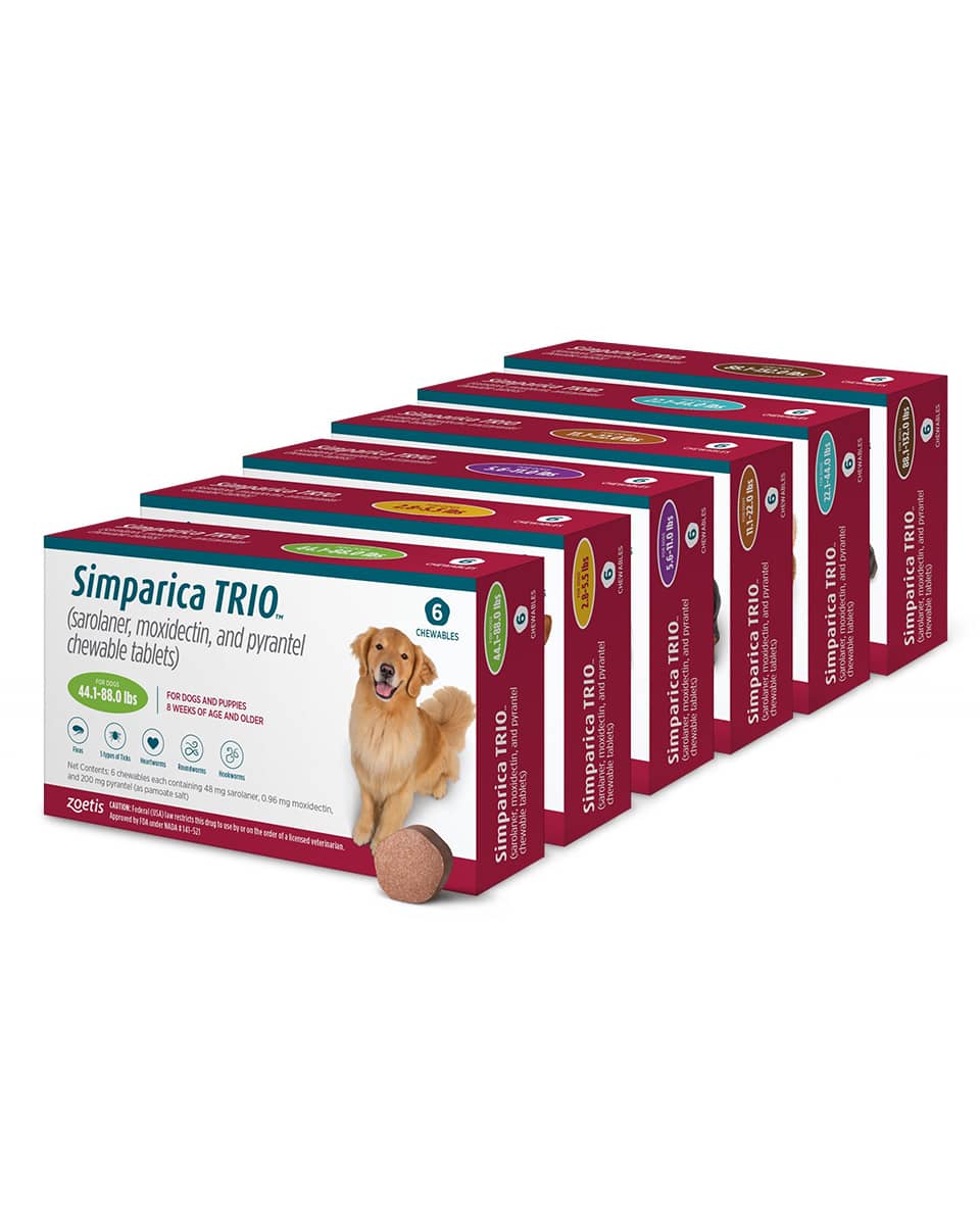 Simparica Trio Chews Zoetis FarmVet Simparica Trio Chews Zoetis FarmVet