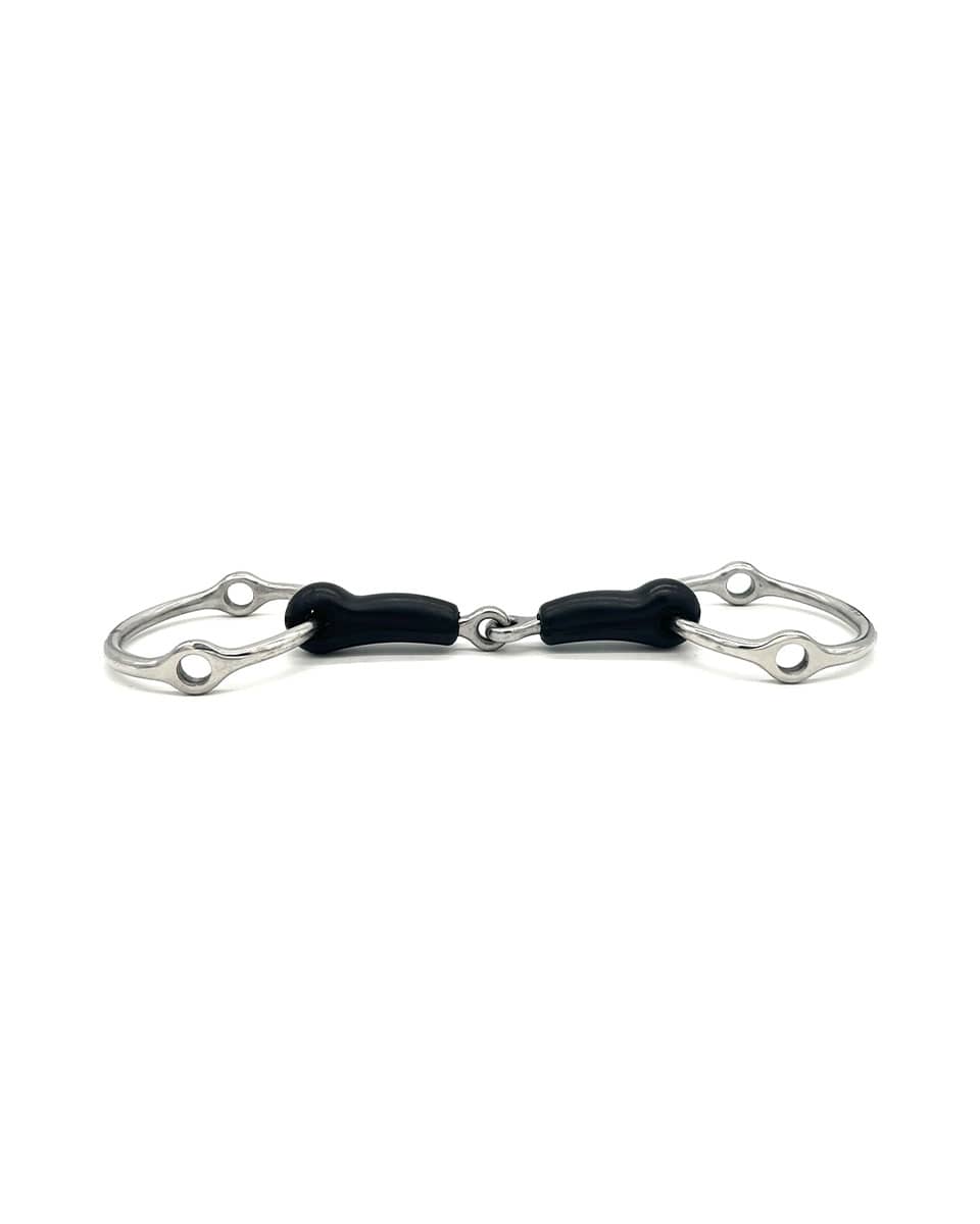 Jake Adams Equestrian Single Joint Rubber Loose Ring Gag Bit