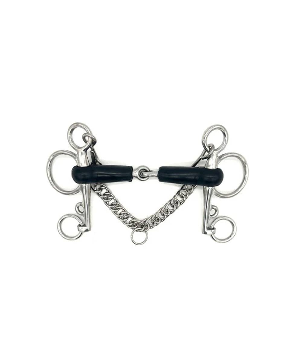 Single Joint Rubber Pelham Bit by Jake Adams Equestrian