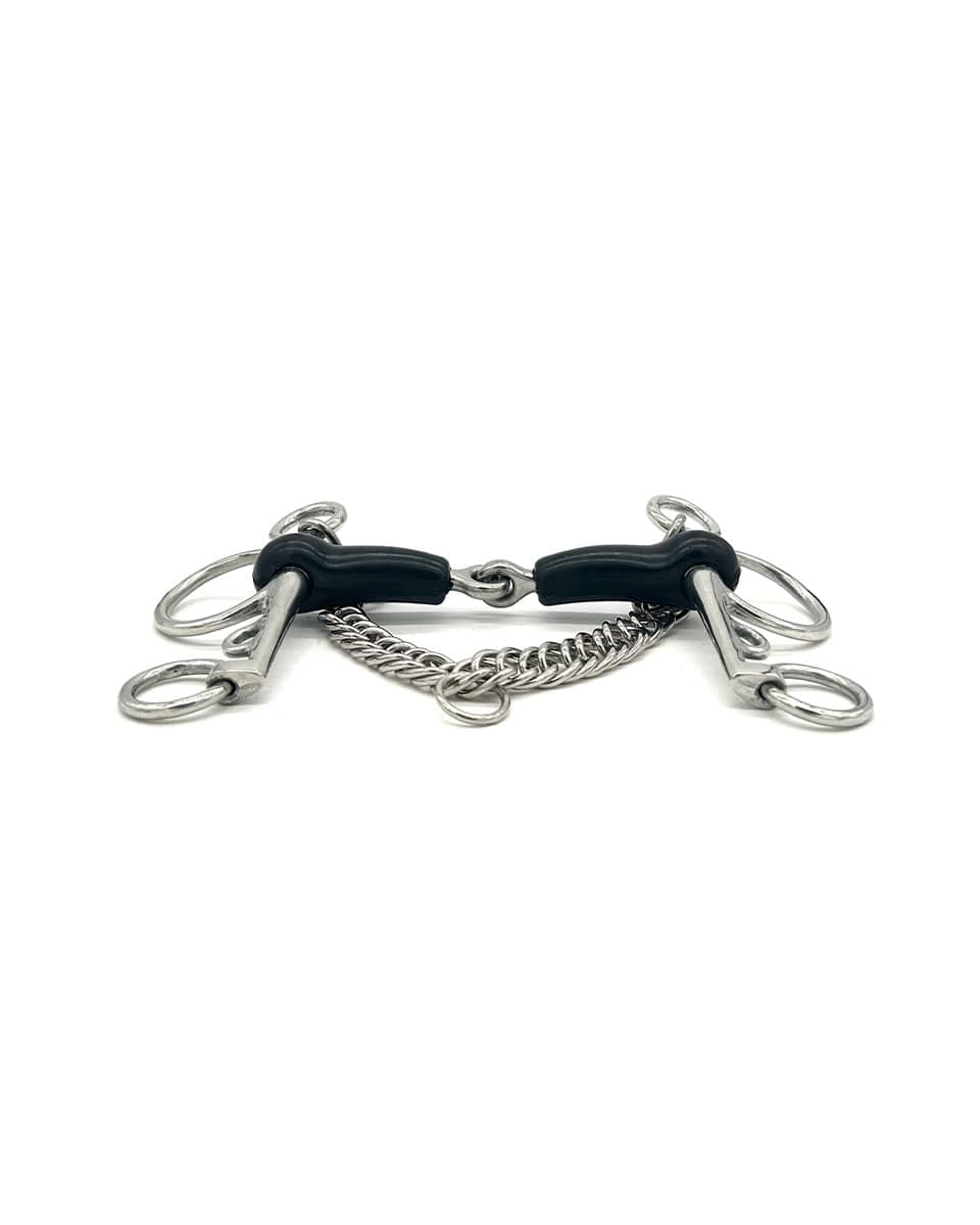 Jake Adams Equestrian Single Joint Rubber Pelham Bit