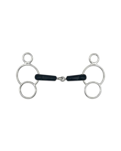 Single Joint Rubber Two Ring Bit by Jake Adams Equestrian