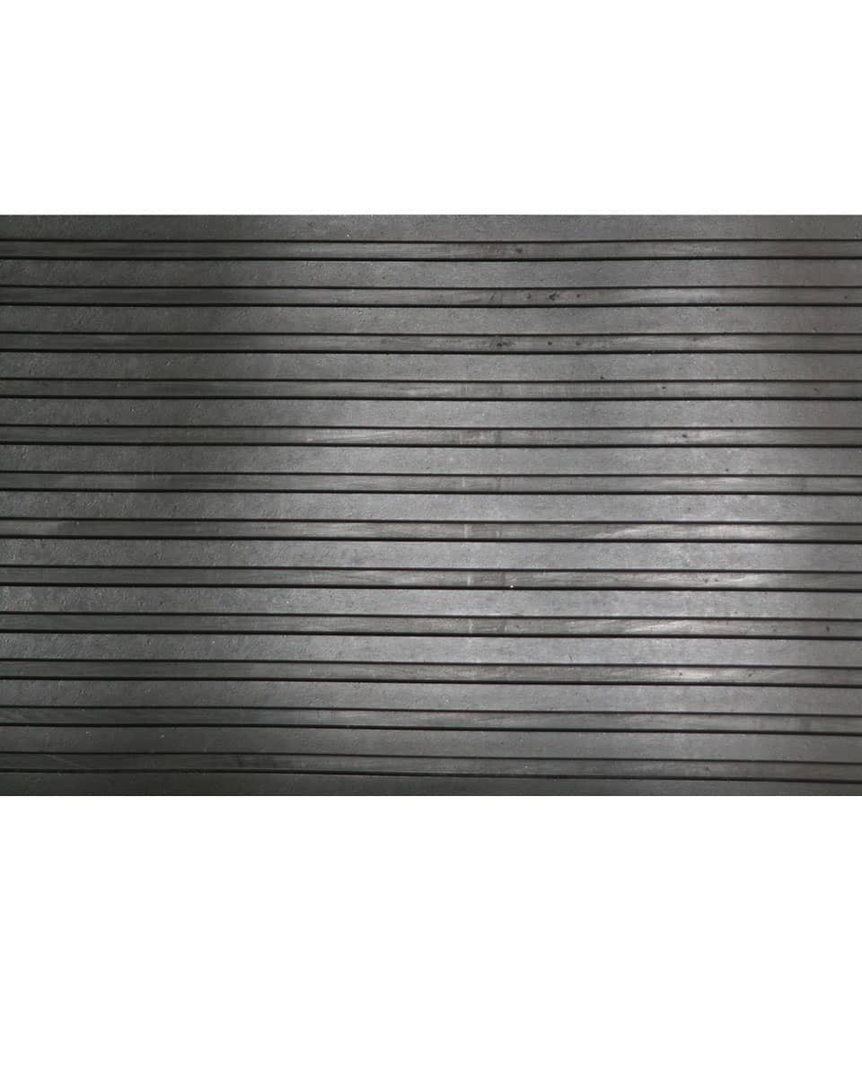 Straight Line Ribbed Rolled-Rubber Mat by Miller Manufacturing