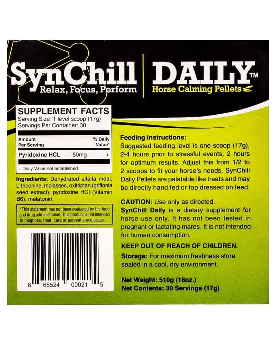SynChill Daily Pellets calming supplement for horses