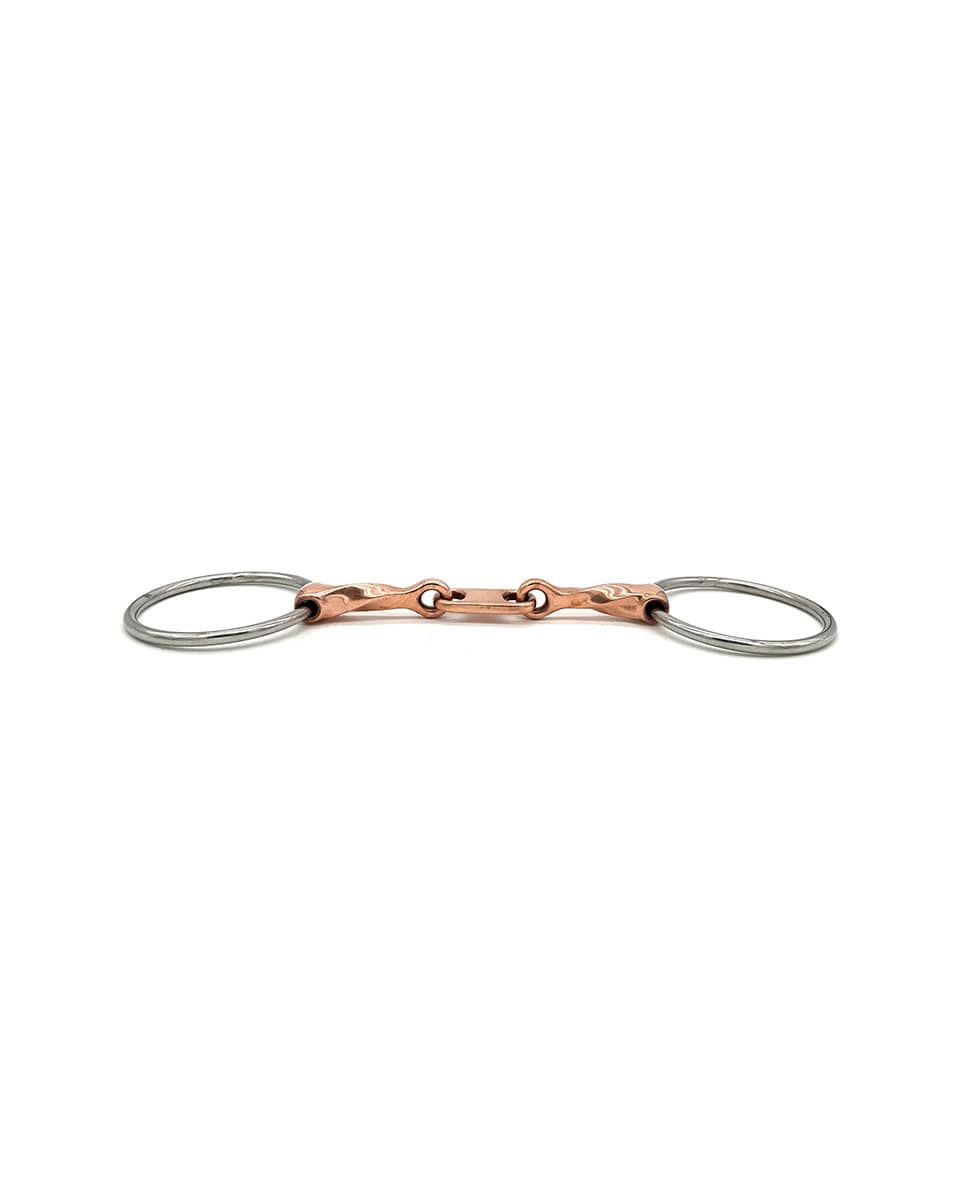 Jake Adams Equestrian Twisted Copper Loose Ring with Dr. Bristol Link Bit