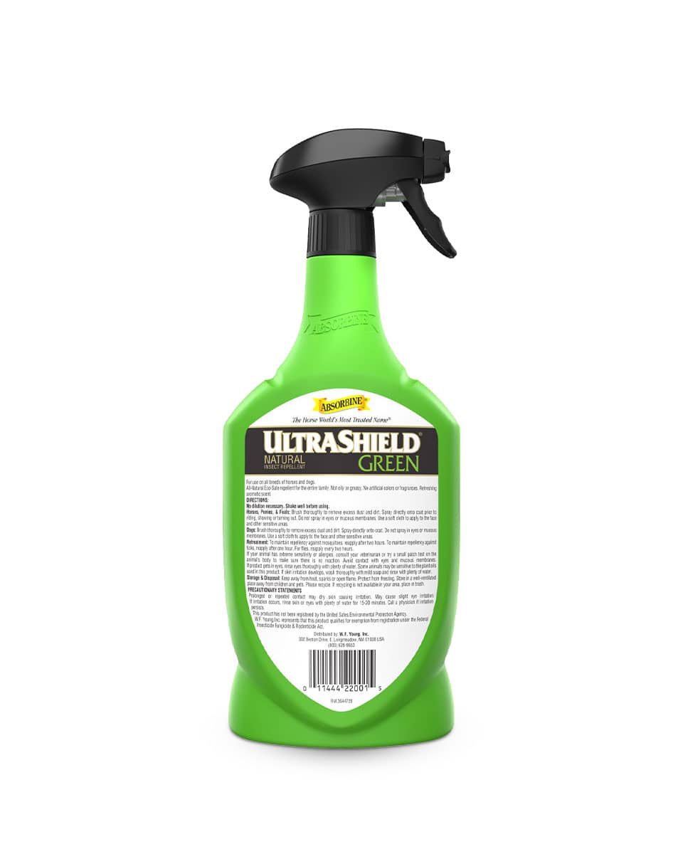 UltraShield Green Natural Fly Repellent - Fly Spray for horses