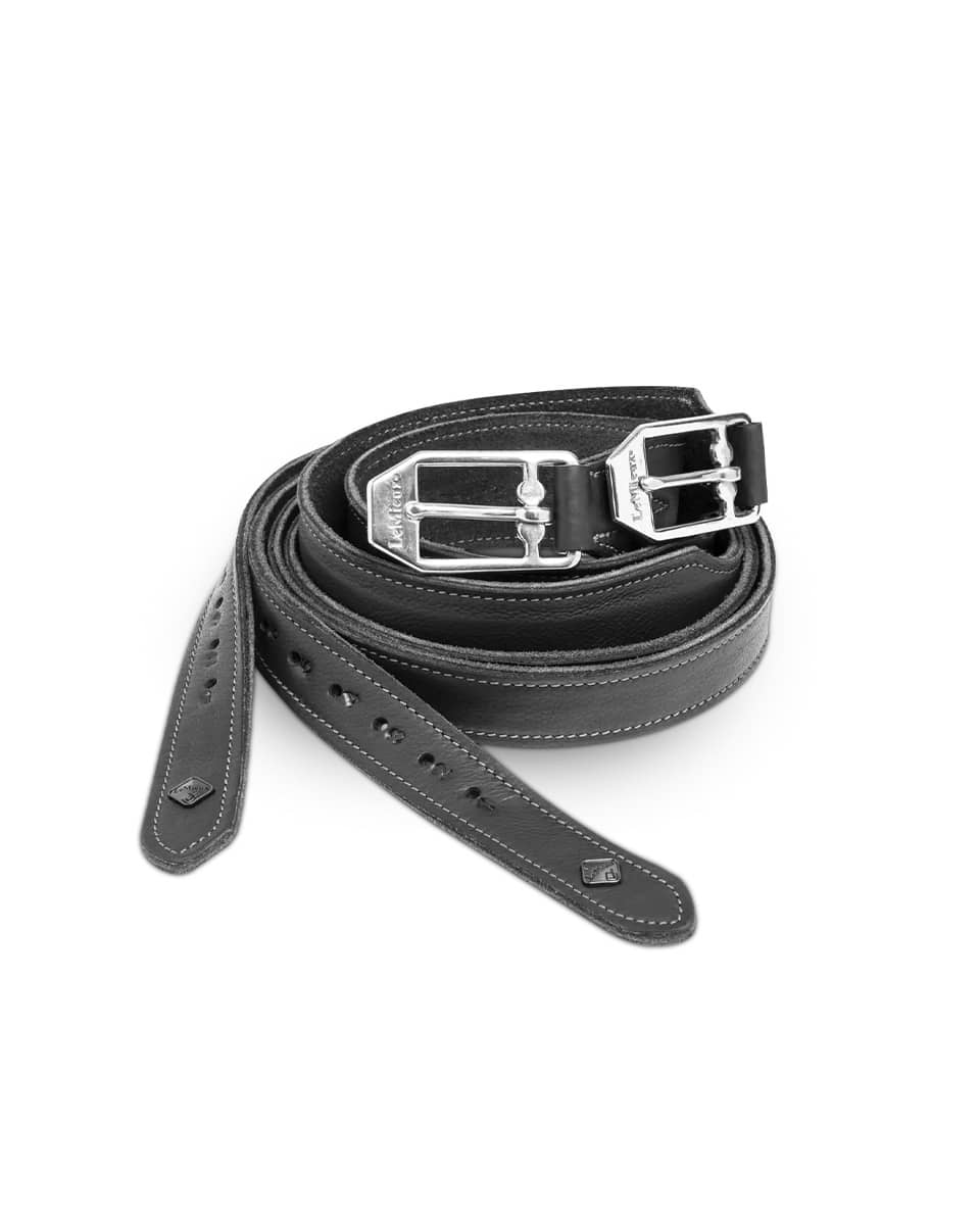 Black Vector Pro Stirrup Leathers by LeMieux
