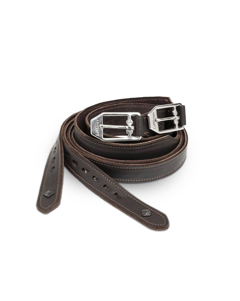 Brown Vector Pro Stirrup Leathers by LeMieux