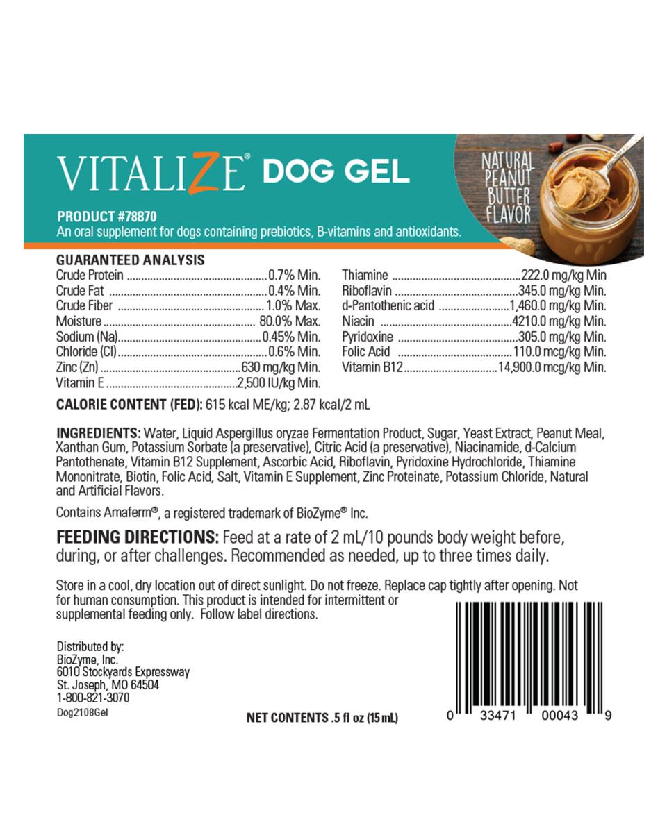 Vitalize Dog Recovery Gel from BioZyme