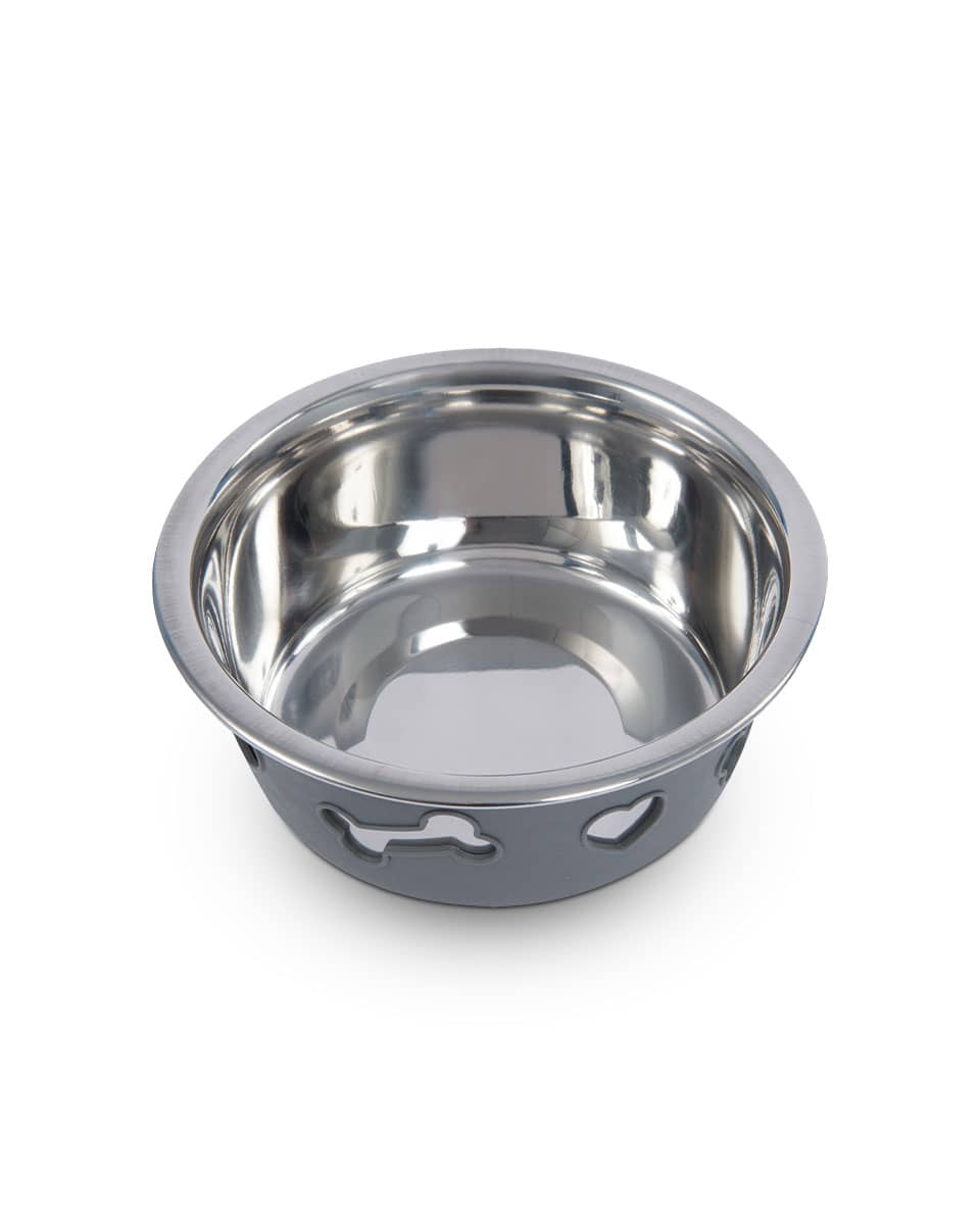 WeatherBeeta Non-Slip Stainless Steel Silicone Dog Bowl