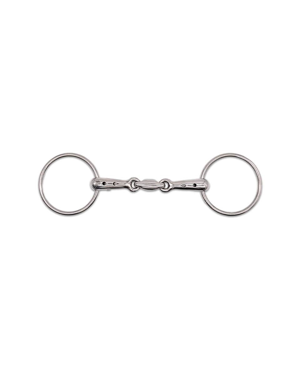 Jake Adams Equestrian Double Jointed Whistle Mouth Loose Ring Bit