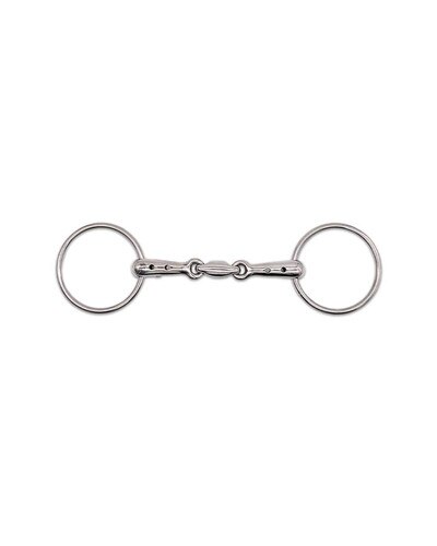 Jake Adams Equestrian Double Jointed Whistle Mouth Loose Ring Bit