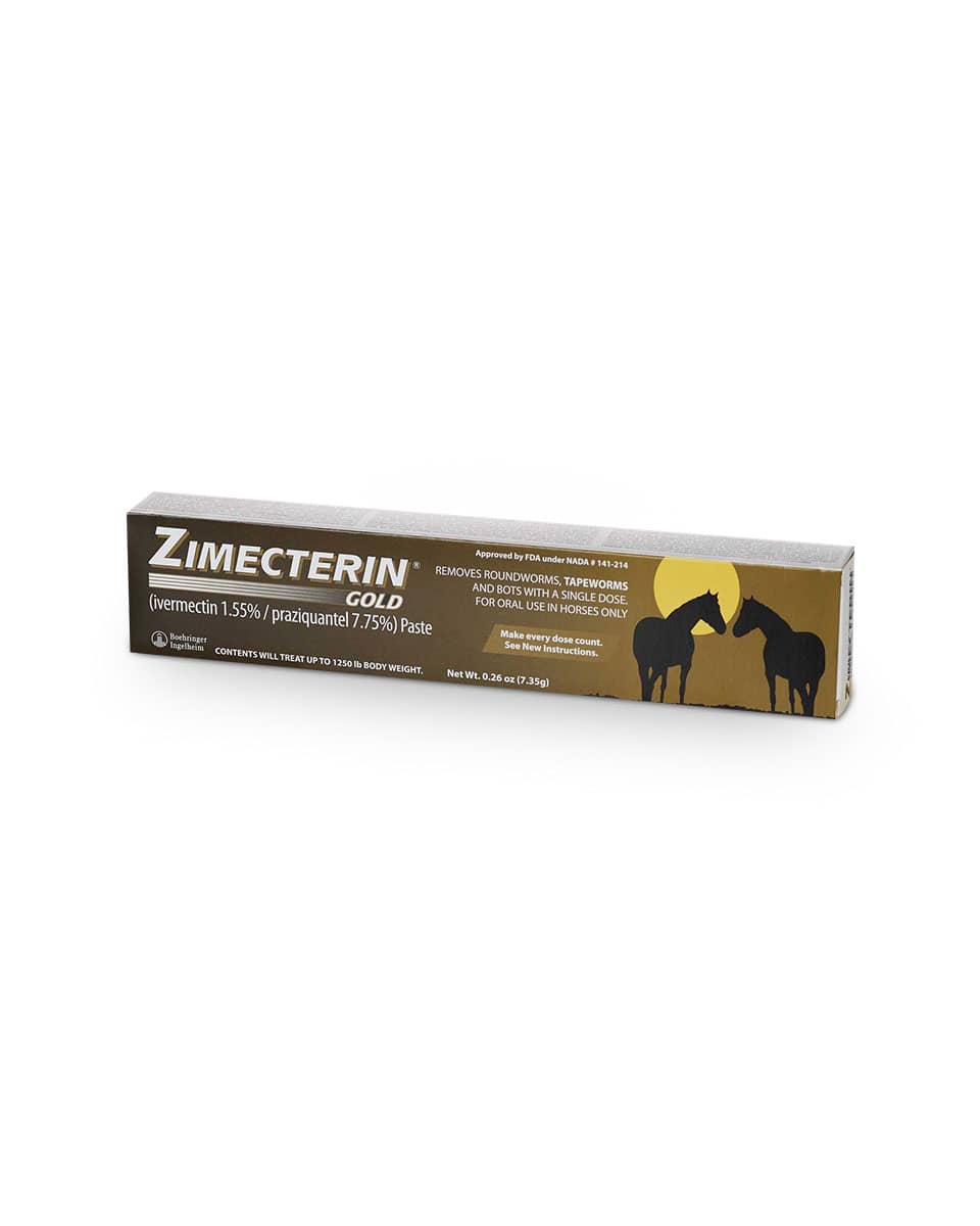 Zimecterin Gold ivermectin and praziquantel dewormer for horses