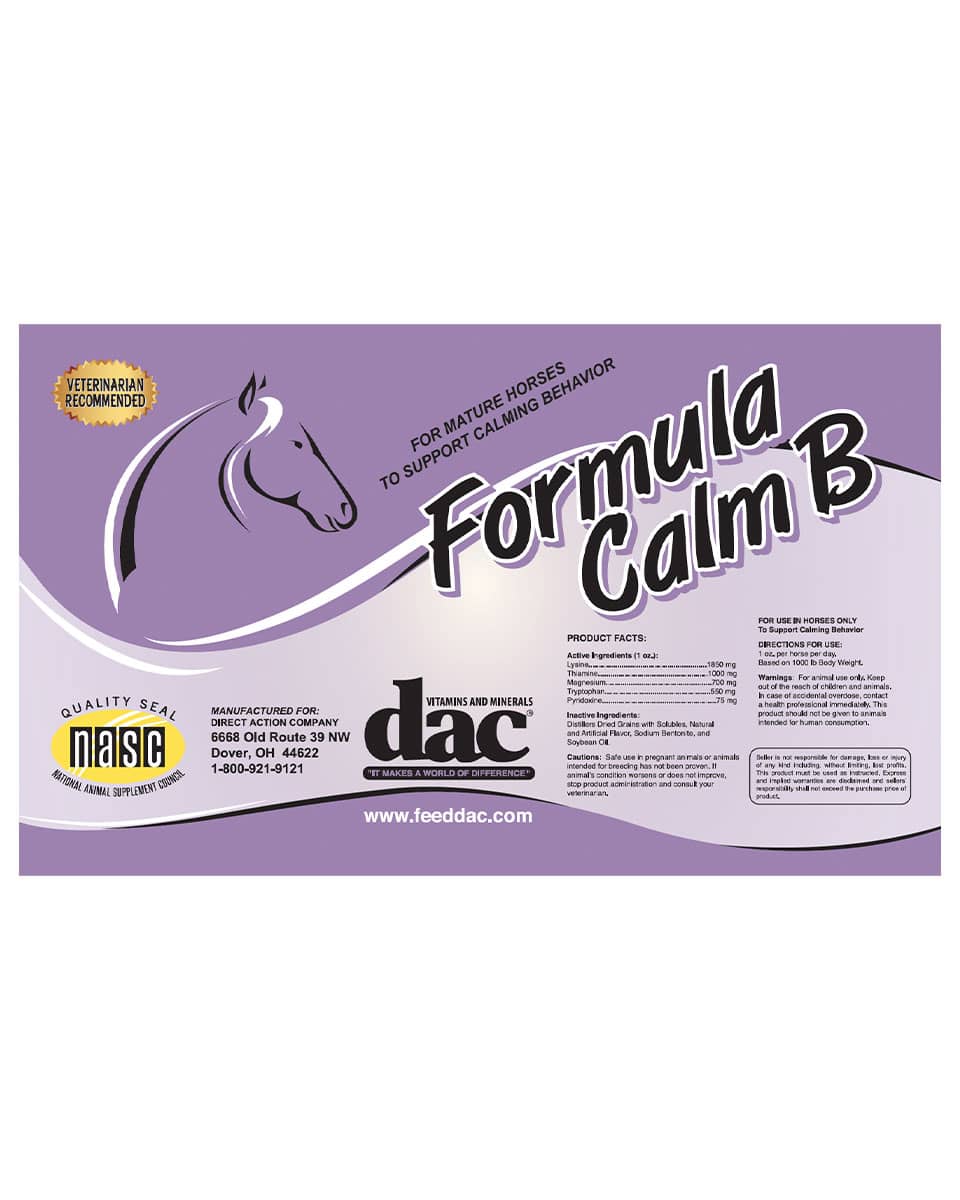 dac Formula Calm B Granules Label