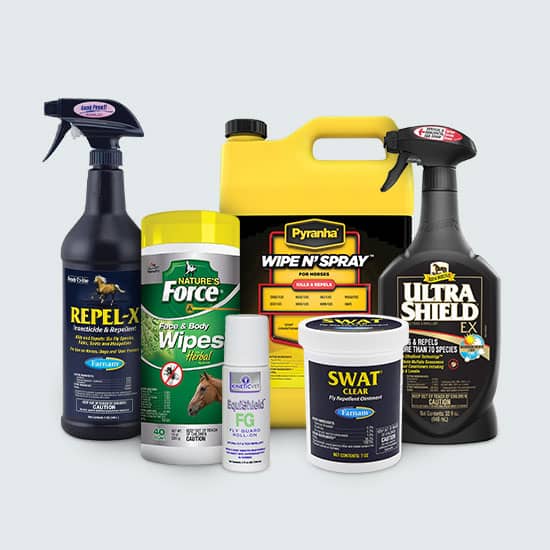 Fly Sprays, Feed-throughs and more for horses at FarmVet.